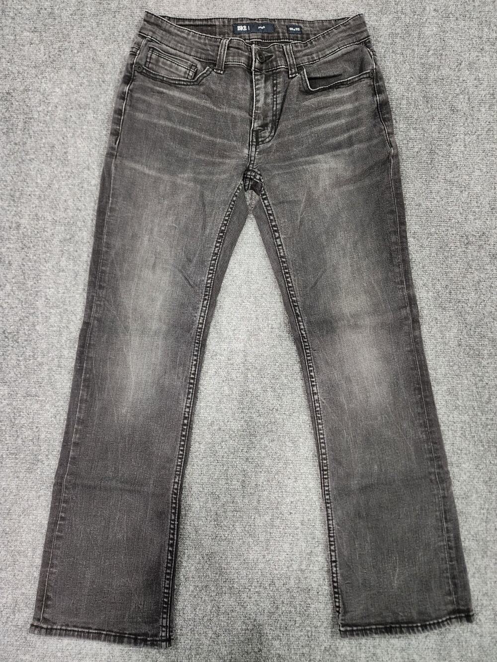 BKE Aiden 30x32 Straight Leg Stretch Jeans in a washed black/charcoal denim